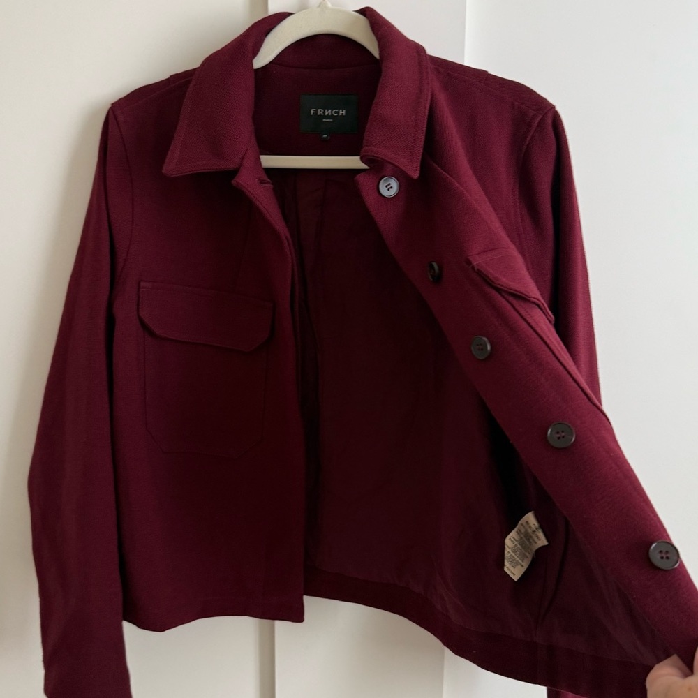FRNCH Paris Jacket Merlot Coat Contemporary Trend Barn Blazer French Girl Vibe - Picture 5 of 8